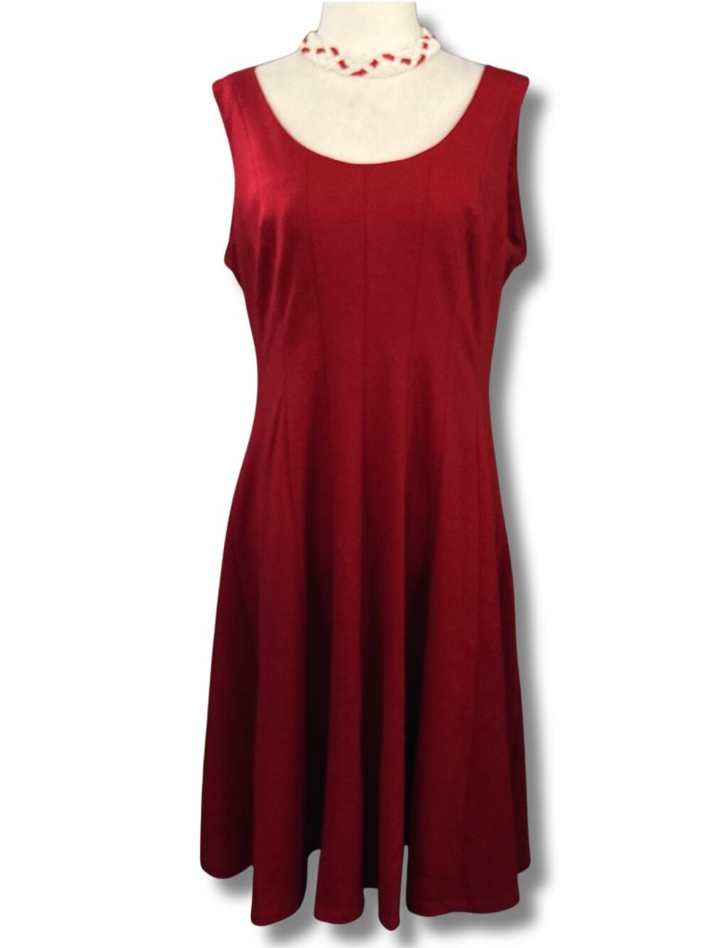 NINE WEST Dark red sleeveless a-line dress ~ Corporate goth preppy LARGE XL 1X